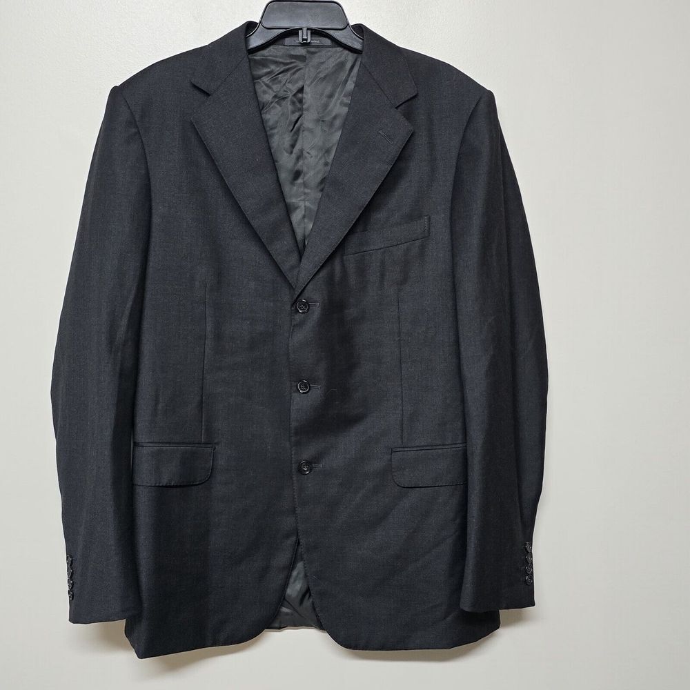 Ermenegildo Zegna Gray US 44L Switzerland Wool Blazer‎ Sport Coat Suit Jacket